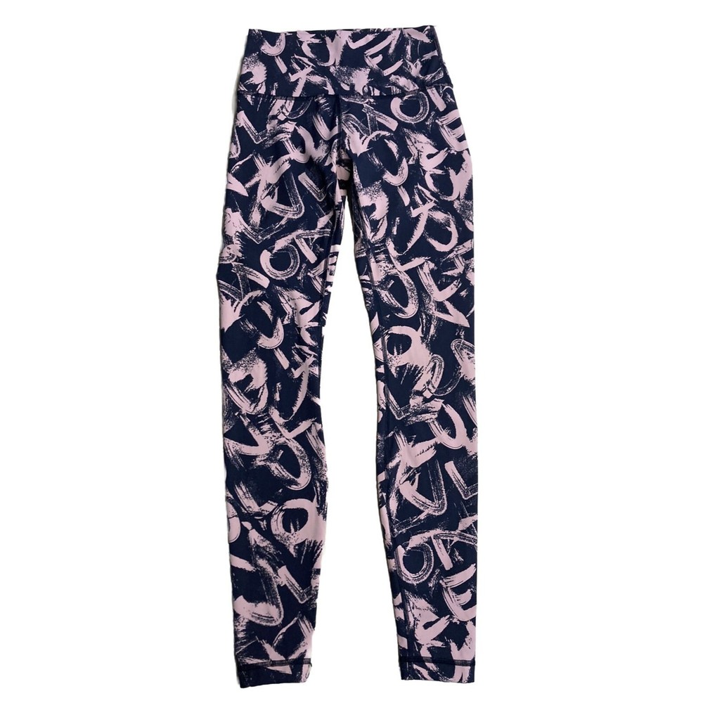 Lululemon Wunder Under High Rise Tight Graffiti Pop Antoinette True Navy Size 4